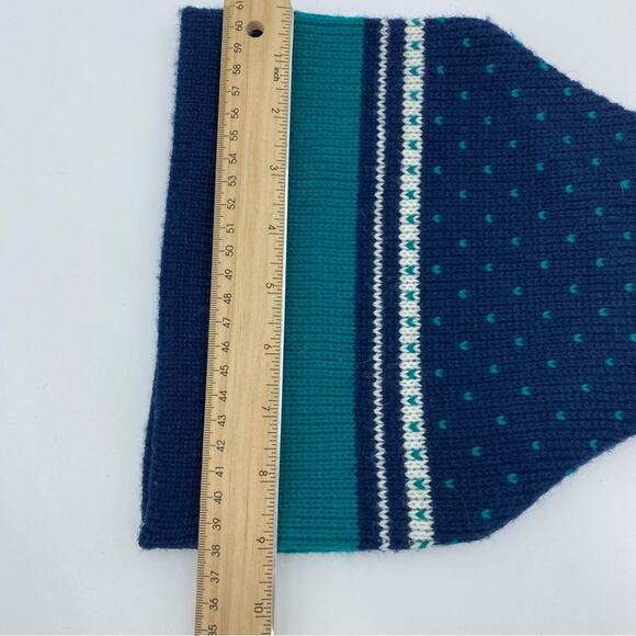 Wigwam Vintage Stocking Hat 80’s 90’s Retro Style Made In The USA Blue & White - Picture 5 of 5